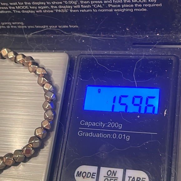 8” gold plated mixed metal stackable stretch beaded bracelet w/45 beads - Picture 10 of 10